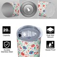 thumbnail image 4 of Pioneer Flower Floral Print Pattern 20oz Skinny Tumbler with Straw & Lid, Double Wall Vacuum Insulated Cup, Leak-Proof, Cup Holder Friendly, Hot 6H Cold 12H, 4 of 6