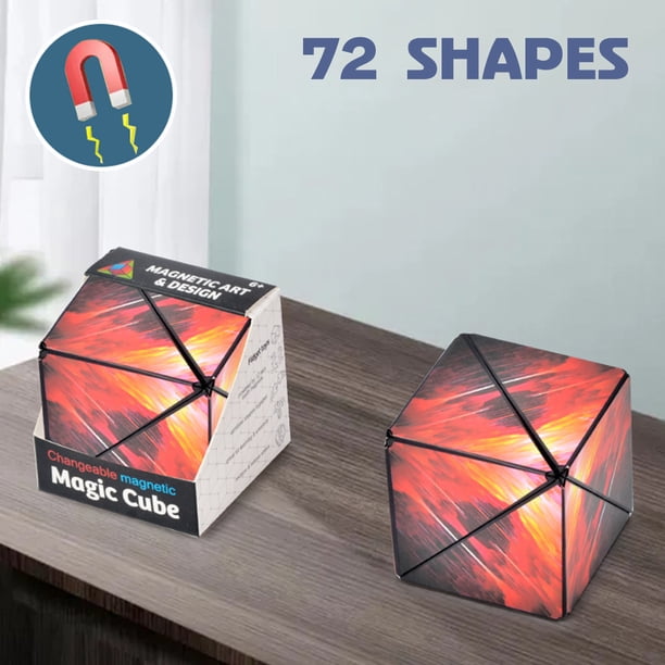 Muyoka Shape Shifting Box Alivio del estr茅s y la ansiedad Magic Flips Cube para adultos y ni帽os Stay Calm Hand-held Magnetic Finger Flip Cube para