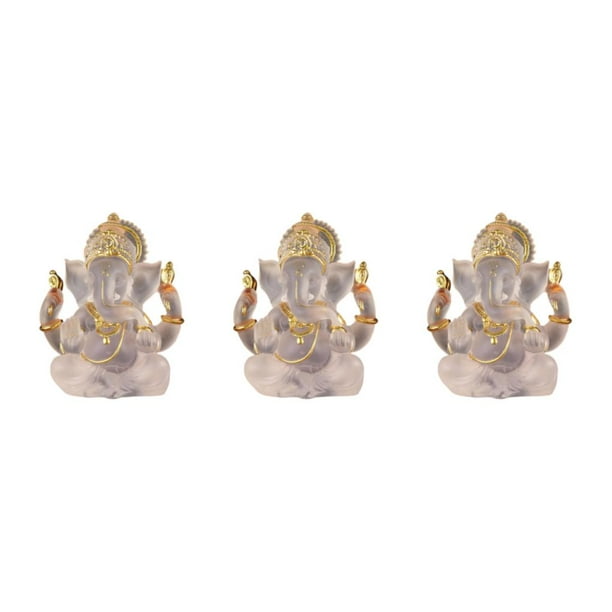 Figuras decorativas de elefante artesanal Toystoory de resina Ganesha Buda Blanco Type1 NO1