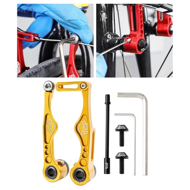 Frenos en V de aleación de aluminio para de lineal, palanca delantera y trasera para de montaña, piezas de reparación de oro 109x42.8MM DYNWAVEMX Freno de bicicleta V