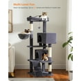 thumbnail image 2 of PAWZ Road 56.3" Large Cat Tree Indoor Multi-Level Cat Tower with Super Large Top Perch Dark Gray, 2 of 7