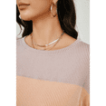 thumbnail image 4 of Anyshow Striped Colorblock Sweatshirts for Women Long Sleeve Crewneck Pullover Shirt Tops, 4 of 6