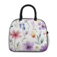 thumbnail image 2 of Obrewu Watercolor Floral Pattern Lunch Bag for Adult, Insulated, Leakproof, Oxford Cloth, 2 of 7