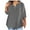 Dark Gray, variant on Aofany Summer 3/4 Sleeve Tops for Women Solid Color Casual Tunic V Neck Cotton T Shirts Plus Size Women Tops