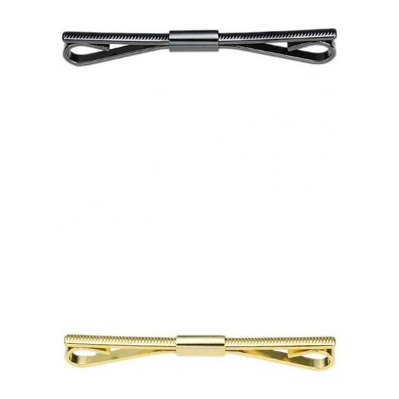 Yinanstore 2x Metal Tie with Shirt Collar Clip for Unisex Tie