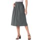 thumbnail image 4 of Falda de Algodón para Mujeres INSPIRE CHIC con Cintura Elástica, Falda Midi A-Line Casual con Bolsillos L Gris Oscuro, 4 of 6