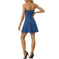thumbnail image 3 of INSPIRE CHIC Robe pour Femme Fermeture Éclair Apparente devant Sans Bretelles Bal Mini Ligne A Robe Tube TP Bleu Brume, 3 of 6