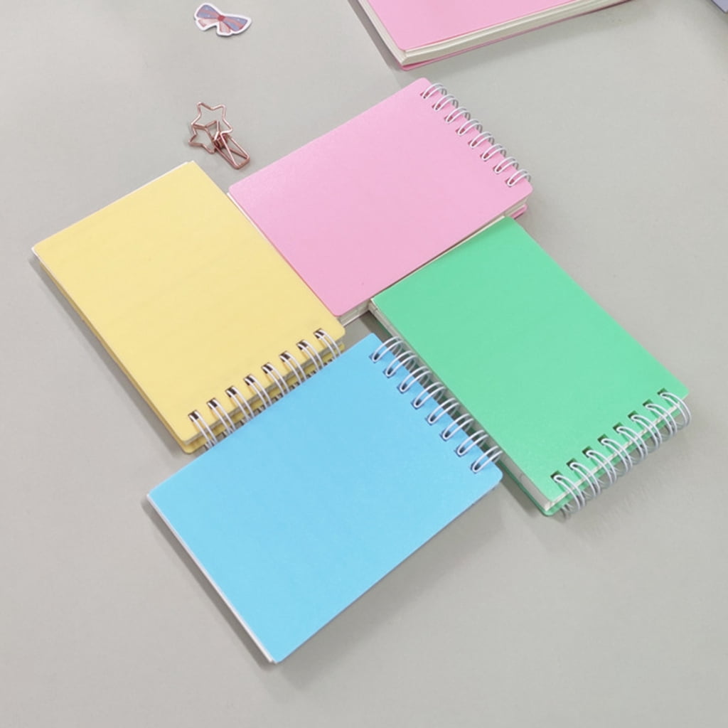 8Pcs Twin Coil Binding Notebook 80 Sheets Unlined Pocket Notepads Small Notebook