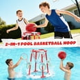 thumbnail image 4 of Pool Basketball Hoop, 2-in-1 Floating Pool Toys Ring Game with 4 Balls and Pump, Outdoor Swimming Pool Basketball Games Water Play Toy Family Party for Kids Adults Age 3-12 (Red), 4 of 9