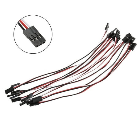 Futaba Crystal - 10pcs 20cm Male to Male Quadcopter Servo Extension Lead Wires for Futaba /JR Receiver