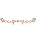 thumbnail image 3 of Gem Stone King 925 Sterling Silver Sky Blue Aquamarine and White Diamond Tennis Bracelet for Women (2.07 Cttw, Round 5MM, Gemstone Birthstone, Fully Adjustable up to 9 inch), 3 of 6