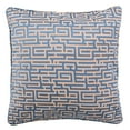 thumbnail image 2 of SAFAVIEH Basma 20" x 20" Geometric Maze Plush Pillow, Blue/Tan, 2 of 3