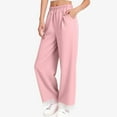 thumbnail image 2 of HAOTAGS Girls Sweatpants with Lace Trim(1-13), Elastic Waist with Side Pockets Long Pants Pink 1-2Years, 2 of 7