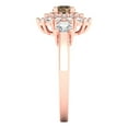 thumbnail image 3 of 1.6 ct Brilliant Round Cut Champagne 14k Rose Gold Halo Solitaire with Accents Bridal Wedding Engagement Promise Anniversary Ring for Women size 8.75, 3 of 7