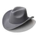 thumbnail image 4 of Xudanell Kids Western Cowboy Hat for Girl Boy Wide Brim Beach Cowgirl Hat with Belt Buckle Cattleman Cowboys Hats (Grey, 4-10 Years), 4 of 9
