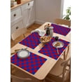thumbnail image 4 of Independence Day Blue Red Buffalo Plaid Placemats Set of 4,Wipeable Washable Table Mats for Dining Tables,Gingham Check Place Mats for Kitchen Event Party Tabletop Decor, 4 of 7