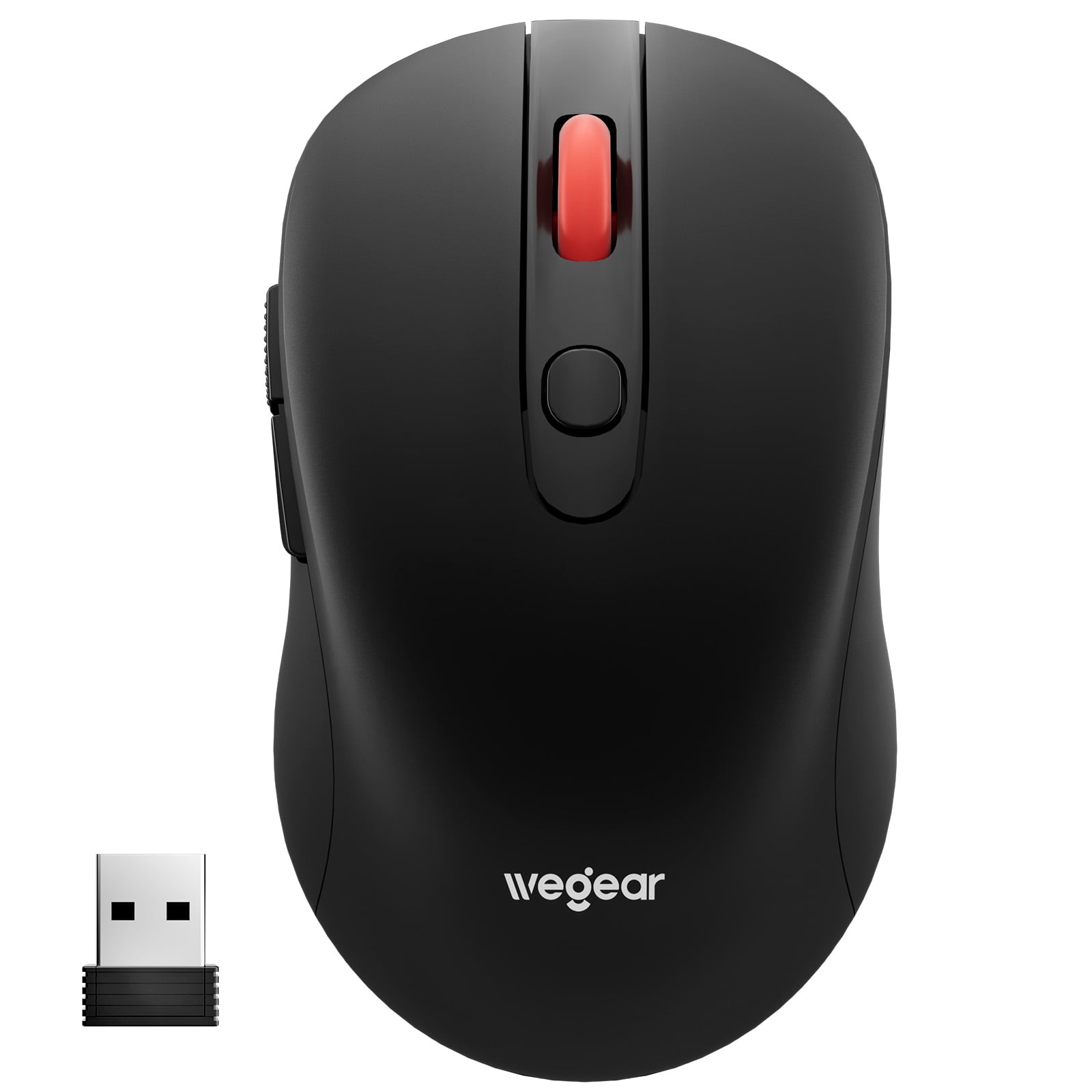 wegear 2.4G Wireless Mouse, Ergonomic Design, 5-Level Adjustable 4000 DPI, 6 Buttons, Portable for PC, Windows, Mac,XP