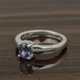 thumbnail image 2 of Mooneye 0.75 Ctw Oval Shape Simulated Tanzanite 925 Sterling Silver Solitaire Women Wedding Ring, 2 of 7