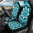 thumbnail image 2 of Uorisanigo Green Mandala 14 Pack Cars Seat Covers Car Steering Wheel Cover and Headrest Cover Auto Console Cover Cars Seat Belt Pad Cover and Keychain Comfortable Suitable for Car SUV, 2 of 6
