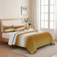 thumbnail image 5 of Quilts Queen Size Bedding Set, Ombre Burnt Orange Lightweight Quilted Comforter, Modern Abstract Art Gradient Soft Reversible Bedspread Coverlet with Pillow Covers for All Season, 90" x 96", 5 of 9