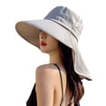 thumbnail image 1 of Sombreros De Sol con Cola De Caballo para Mujer Sombrero De Pesca para Senderismo Al Aire Libre con Solapa para El Cuello Sombrero De Pescador con Protección UV Gorras De Playa para Mujer ShuxiuWang 1327537108917, 1 of 5