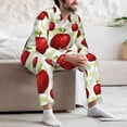 thumbnail image 7 of Naloa Fruit Apples Men’s Pajamas Set - Long Sleeve Button Down Sleep Shirt and Pajama Bottoms Sleepwear Set-Large, 7 of 7