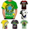 thumbnail image 4 of Camiseta con gráfico de la bandera de Brasil para hombre, ropa con estampado 3D, camiseta de fútbol de Brasil, camisetas de gimnasio, ropa de calle, camisetas de club de fútbol, 4 of 5