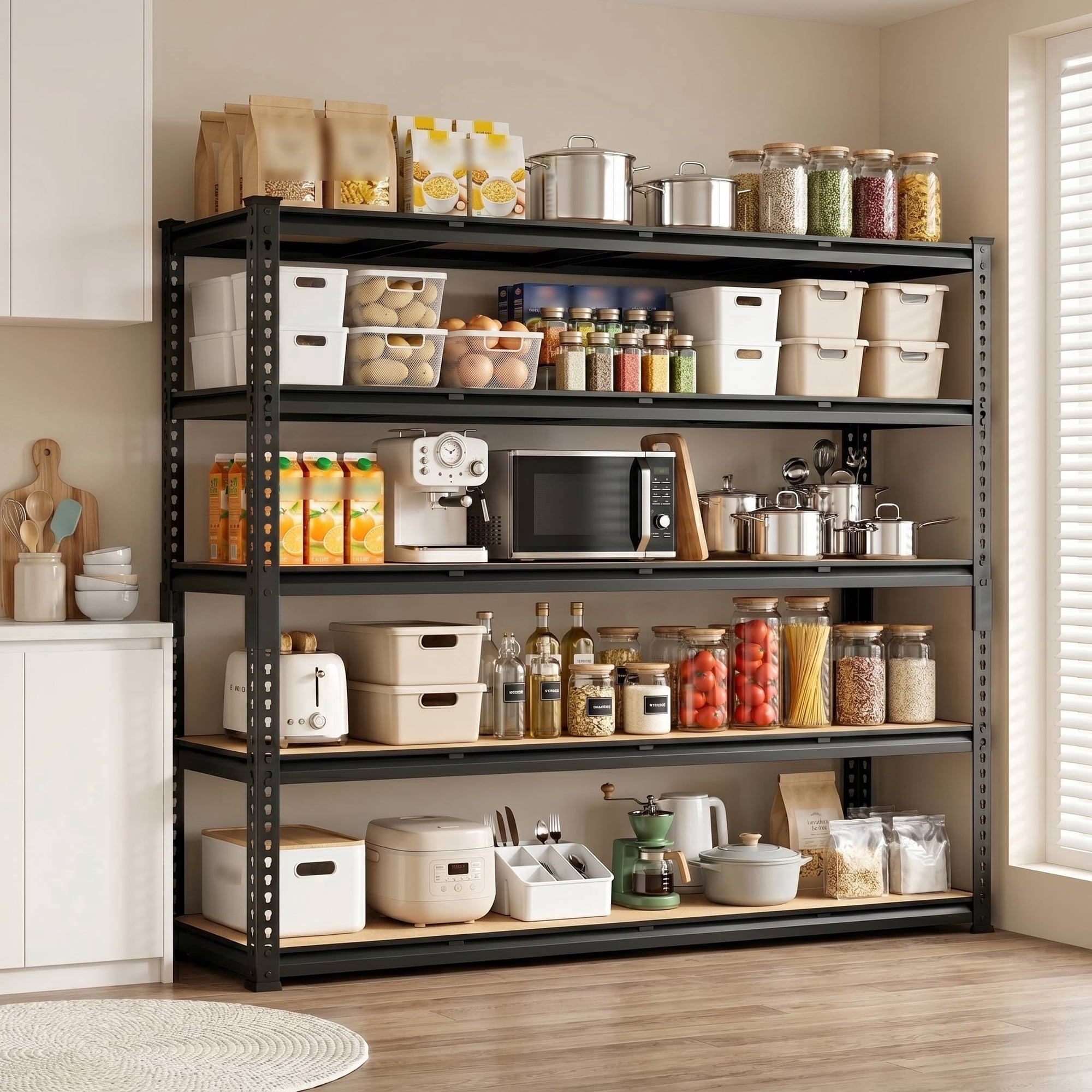 TrumanPick Garage Shelving Unit 60"W x 23.99"D x 72"H Heavy Duty Storage Shelves 5 Tier Metal Shelf Rack 3000LBS for Pantry Industrial Shelf, 2 Pack