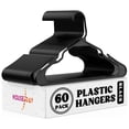 thumbnail image 1 of HOUSE DAY Perchas Plást. Pack 60, Perchas Ahorradoras Espacio, Perchas Resistentes c/ Muescas, Perchas Armario, Perchas Trajes Adultos, Negro, 1 of 8