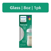 Philips Avent Natural Glass Baby Bottle with Natural Response Nipple (Medium Flow, Flow 3), 8oz, SCY913/01