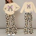 thumbnail image 2 of WAVSUF Girls Graphic Sets 2 Piece Long Sleeve Sweatshirt and Flare Leg Pants Fall Breathable Casual Clothes 7-8, 2 of 7