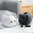 thumbnail image 3 of Cartoon Cat Tissue Box, Rectangular Tissue Dispenser For Home Office Car Tissue Cover-Black, 3 of 5
