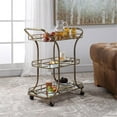 thumbnail image 3 of Maklaine Serving Cart in Antique Gold, 3 of 7