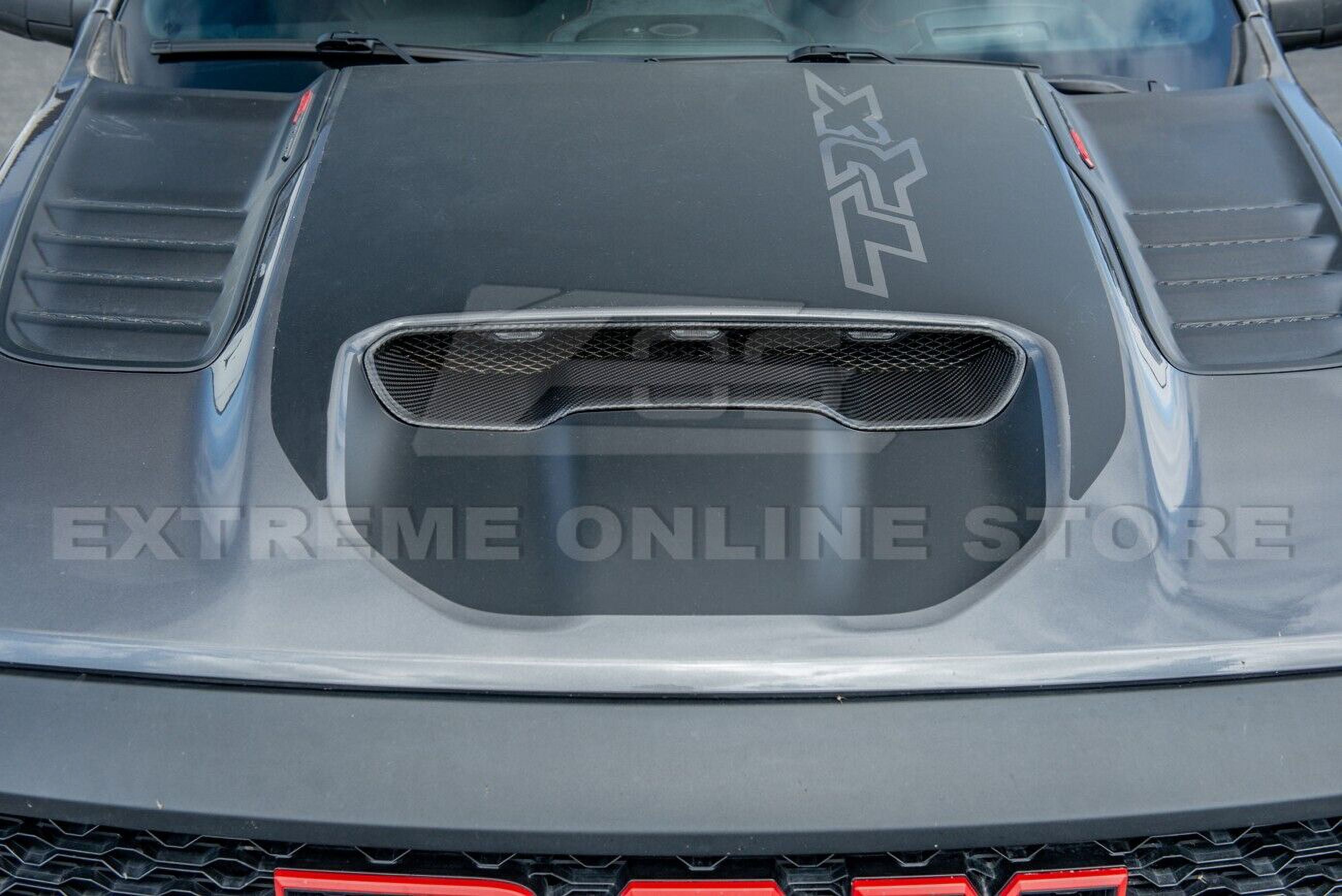 Replacement For 2021-Present Ram 1500 TRX Models | Factory Style CARBON FIBER Replacement Front Air Intake Hood Scoop Vent Trim
