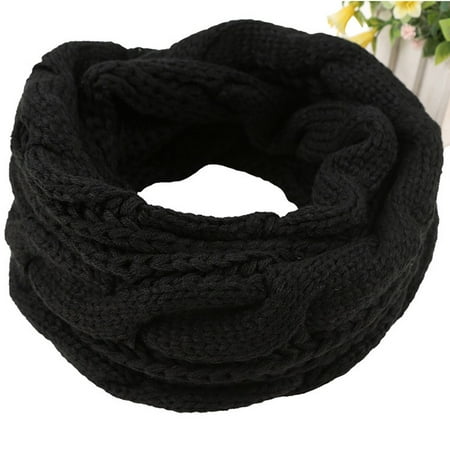 

Pxiakgy fall clothes for women 2022 Womens Winter Warmth Padded Bib Woolen Scarf Knit Circle Loop Scarf Black + One size