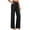 Black, variant on Slacks for Women Spring Summer Elastic High Waist Wide Straight Leg Casual Loose Cotton Linen Pants with Pockets Work Trouser