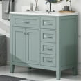 thumbnail image 2 of 36" Bathroom Vanity with Sink Combo, Green Bathroom Cabinet with Drawers, Solid Frame and MDF Board, 2 of 9
