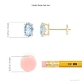 thumbnail image 2 of ANGARA Natural Prong-Set Solitaire Oval Aquamarine Stud Earrings in 14K Yellow Gold for Women (Size-6x4mm) | March Birthstone, Anniversary, Jewelry Gift for Women | Natural Aquamarine Earrings, 2 of 7