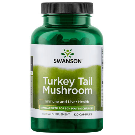 Swanson Standardized Turkey Tail Mushroom Extract Capsules, 1 g, 60 (Best Mushrooms For Health)