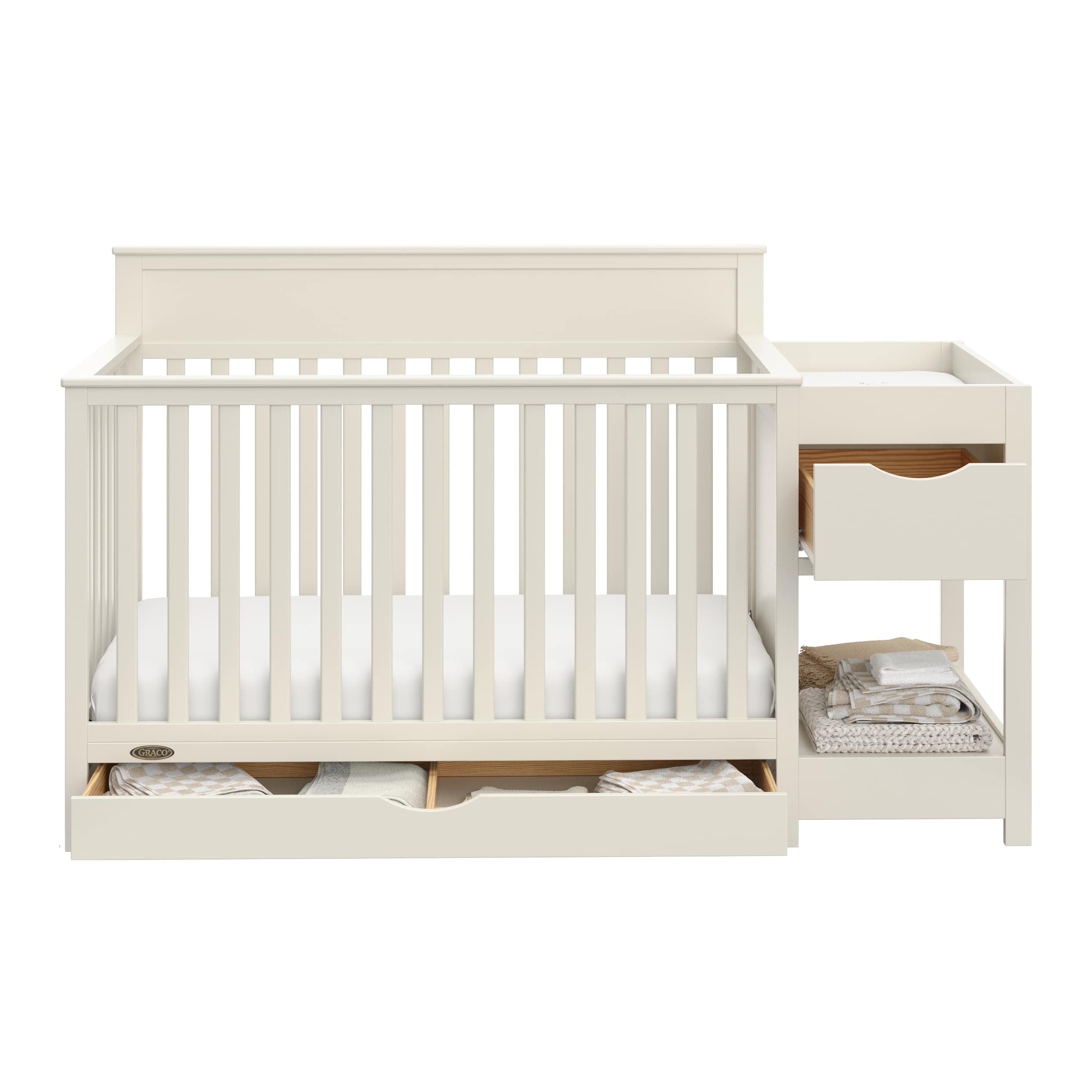 Graco Shiloh Convertible Baby Crib and Changer, Frosted Oat