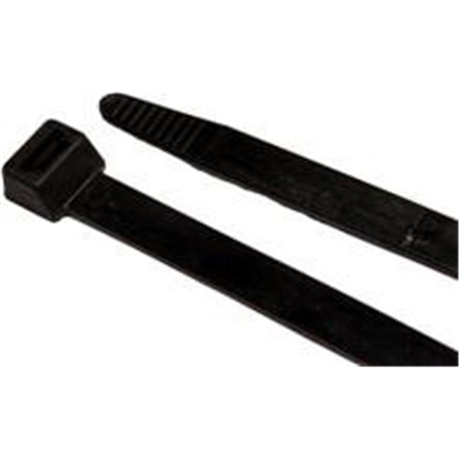 Pack of 100 Ultraviolet Black Nylon Cable Ties 18Lb 5 0.5 in 