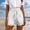 #0238-White, variant on Womens Shorts Summer Casual Loose Elastic Waist Drawstring Lace Plain Cover Up Shorts