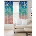 thumbnail image 4 of Marine Life Blackout Curtains for Bedroom Living Room, Starfish Shell Coral Gradient Blue Green Red Ocean 54 In Long Thermal Insulated Room Darkening Drapes Grommet Window Treatments, 52 x 54 In, 4 of 9