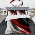 thumbnail image 2 of Designart "Ondulations Infinies Rouge et Noir I" Moderne Vagues Literie Ensemble Caché - Abstrait Moderne Vagues Rouge Lit Abstrait Serti de 2 Impostes, 2 of 6