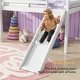 thumbnail image 4 of Bellemave Loft Bed with Slide, Wood Low Loft Bed Frame, Twin Size Bed with Climbing Ladders for Bedroom (White), 4 of 9