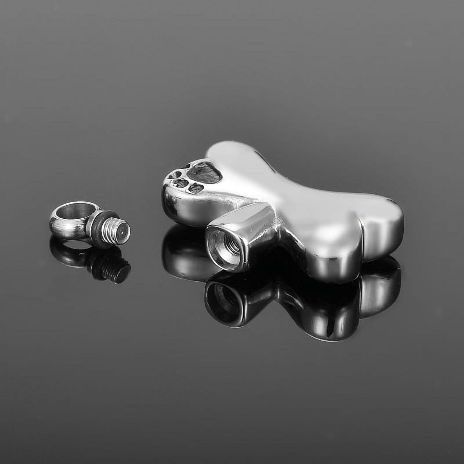 Dog Bone Pet Cremation Necklace Memorial Necklace Cremation Urn Necklace for Ashes Keepsake with Free Funnel Kit and Velvet Jewelry Box