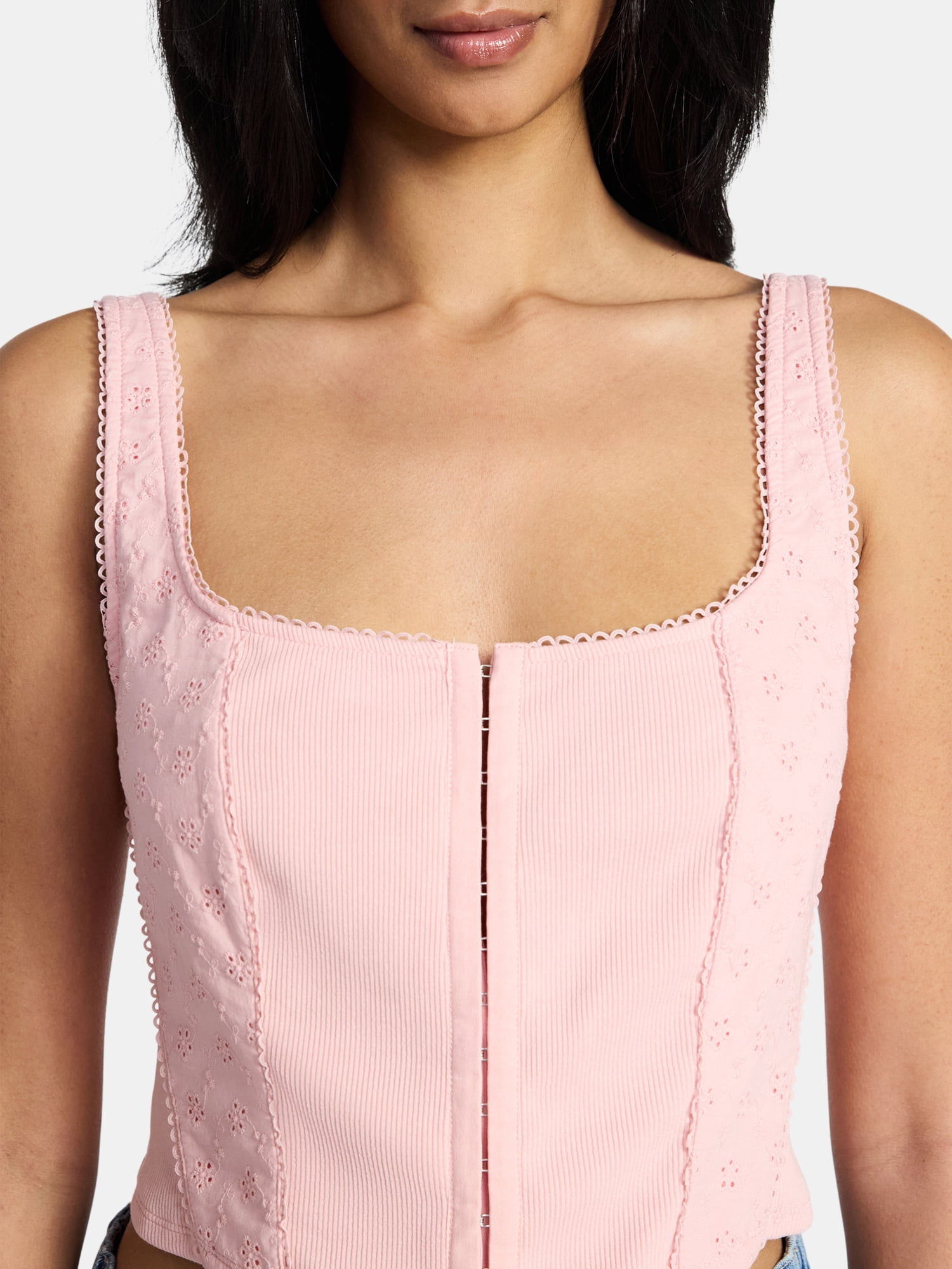 Madden NYC Women's Eyelet Corset Top, Sizes XXS-XXL