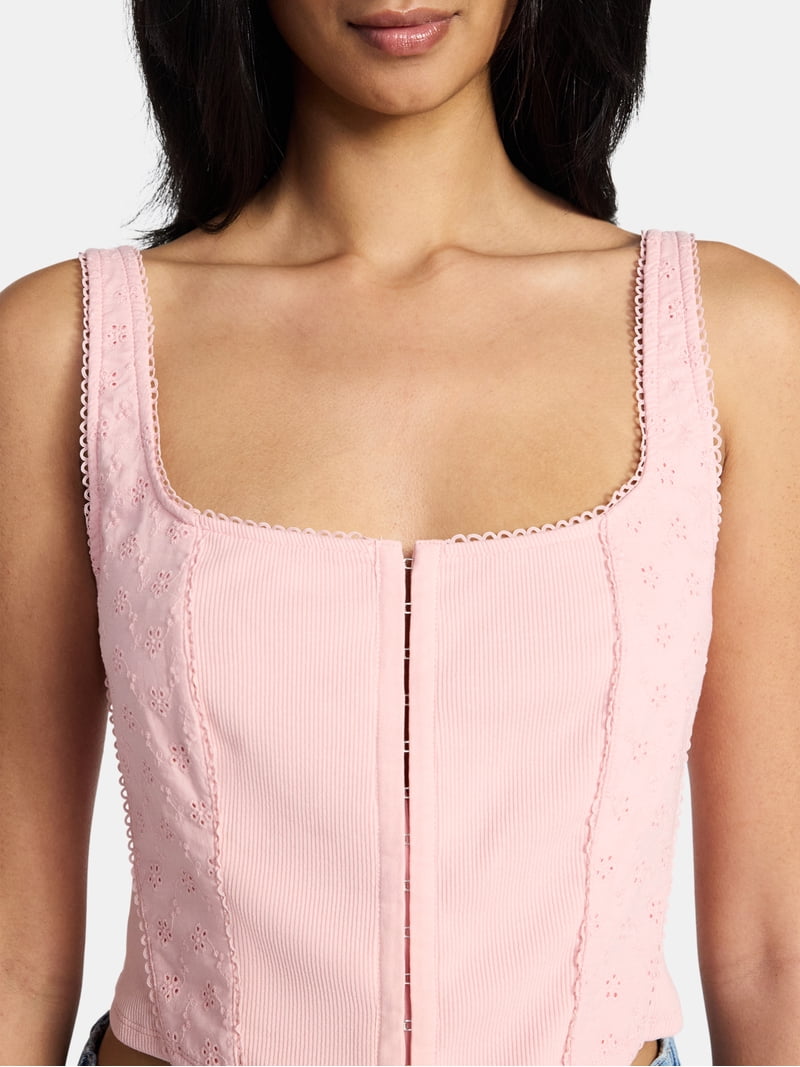 Melt the  lady♡ eyelet corset camisole Madden NYC Women's Eyelet Corset Top, Sizes XXS-XXL - Walmart.com