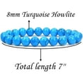thumbnail image 2 of Natural Turquoise Howlite Gemstone 8mm Round Beads Stretch Bracelet 7" Unisex, 2 of 5
