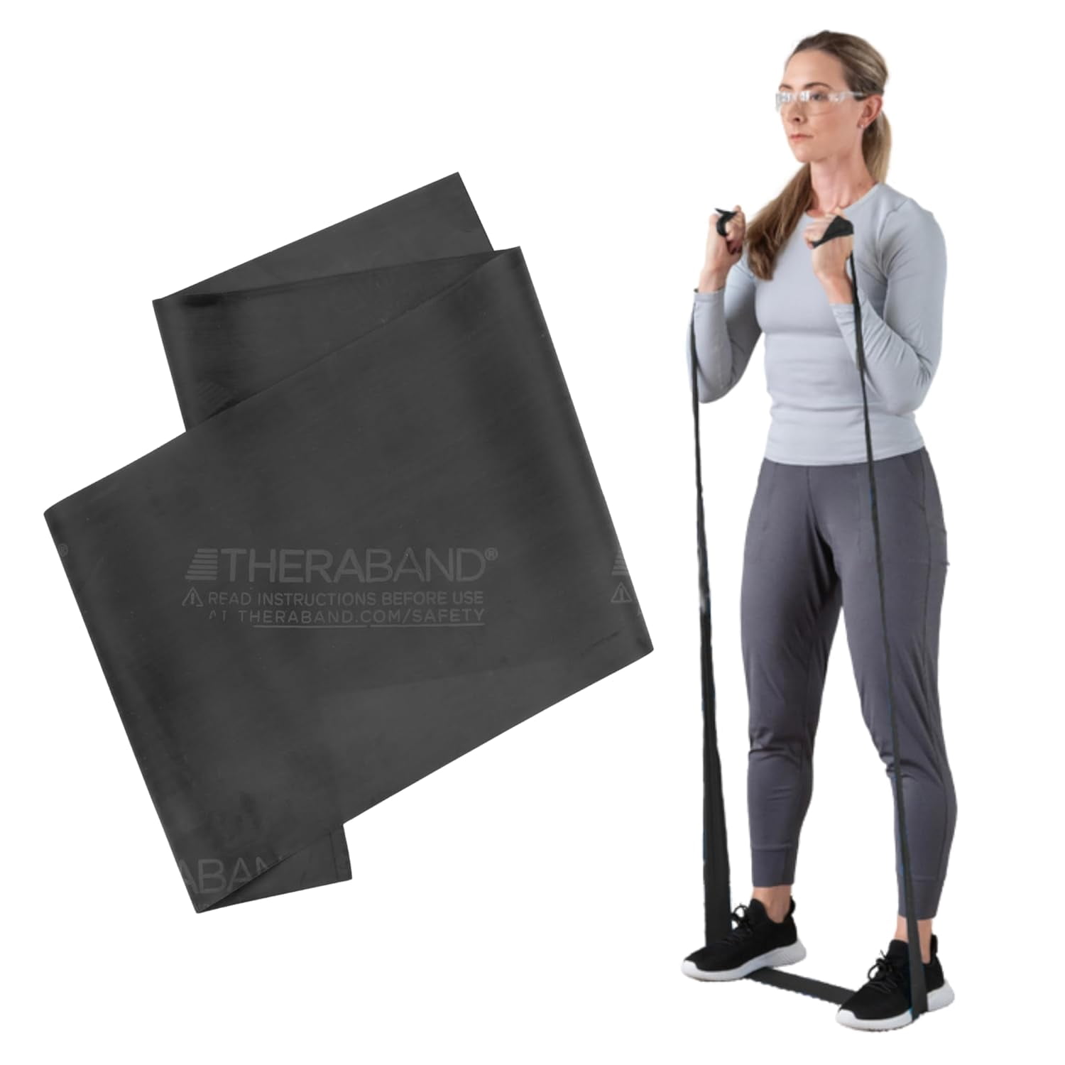 THERABAND Professional Latex Resistance Bands, 5 Foot, 15 Count, Black, Special Heavy, Advanced Level 1